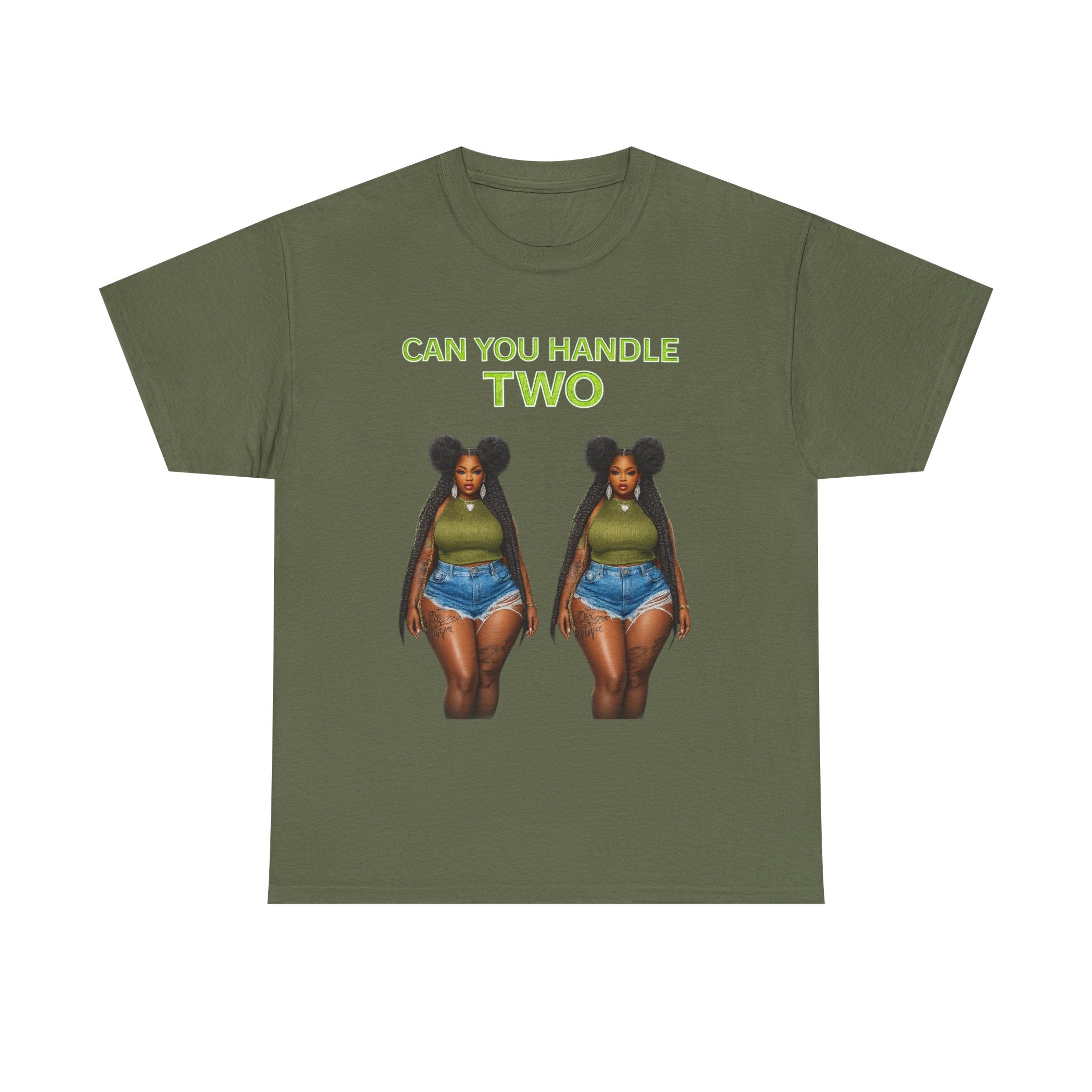 T‑Shirt — "Can You Handle Two" Twin Curvy Woman Graphic Tee