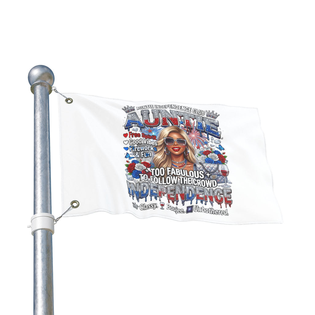 Auntie Independence Flag — "Too Fabulous to Follow the Crowd" Double-Sided Garden Flag