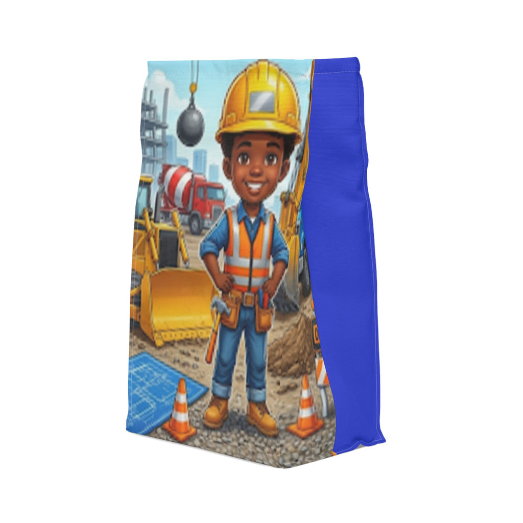 Kids Construction Lunch Bag – Cute Little Builder Insulated Polyester Tote