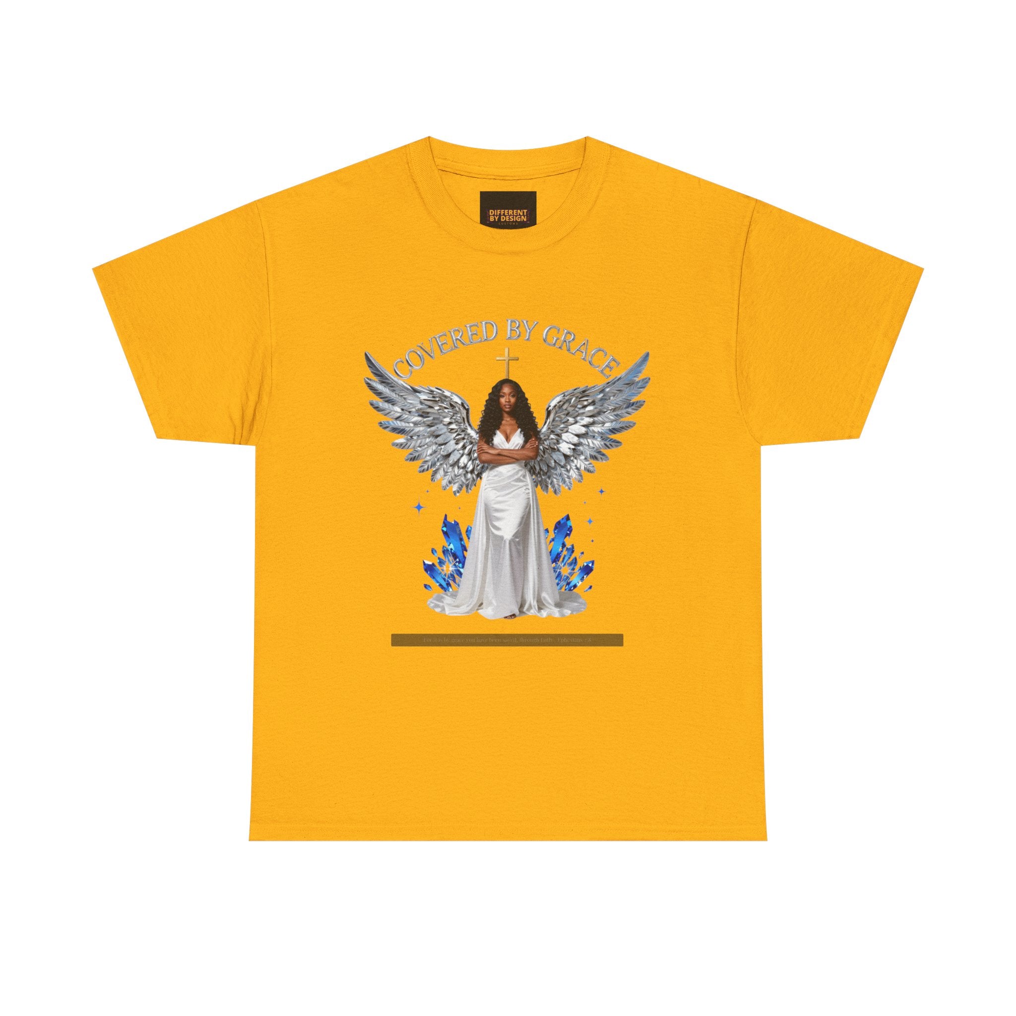 Covered by Grace Angel Tee — Christian Inspirational Women’s T-Shirt