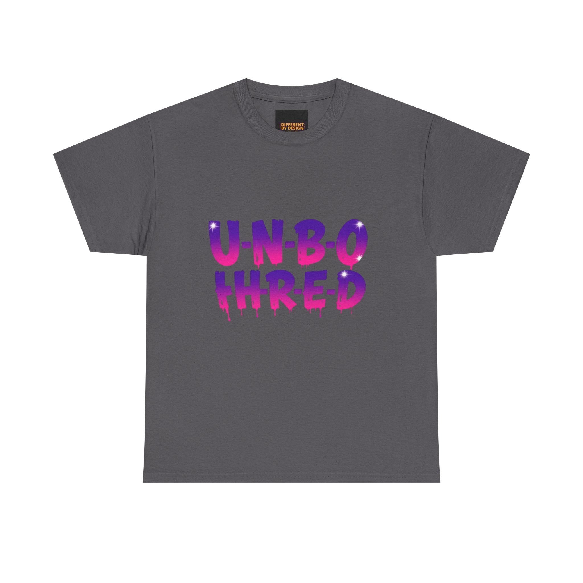 Unbothered Graphic Tee – 'U-N-B-O-T-H-R-E-D' Vibrant Drip Lettering Shirt