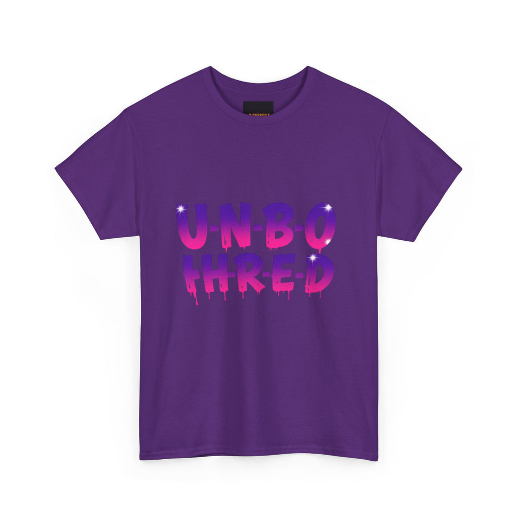Unbothered Graphic Tee – 'U-N-B-O-T-H-R-E-D' Vibrant Drip Lettering Shirt