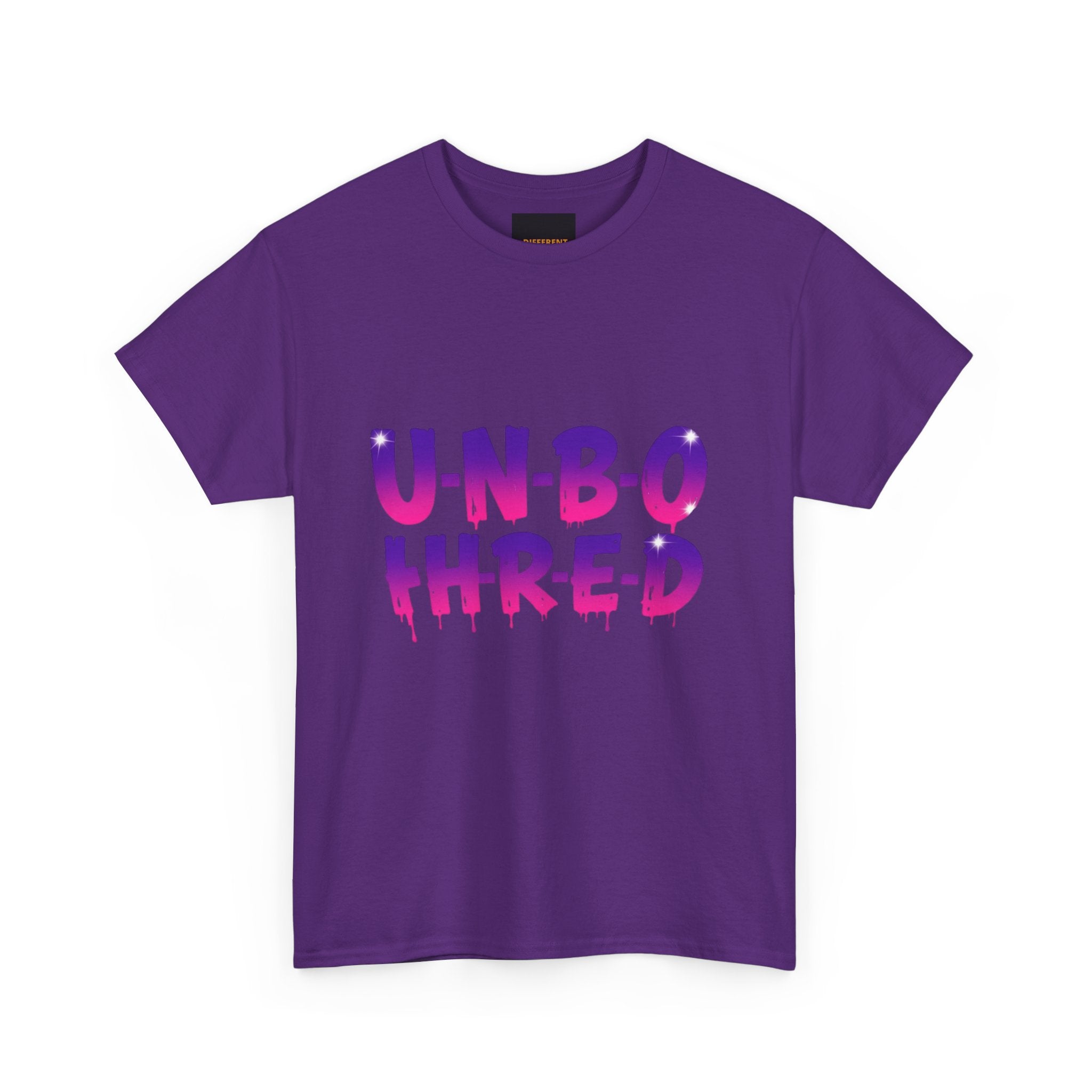 Unbothered Graphic Tee – 'U-N-B-O-T-H-R-E-D' Vibrant Drip Lettering Shirt