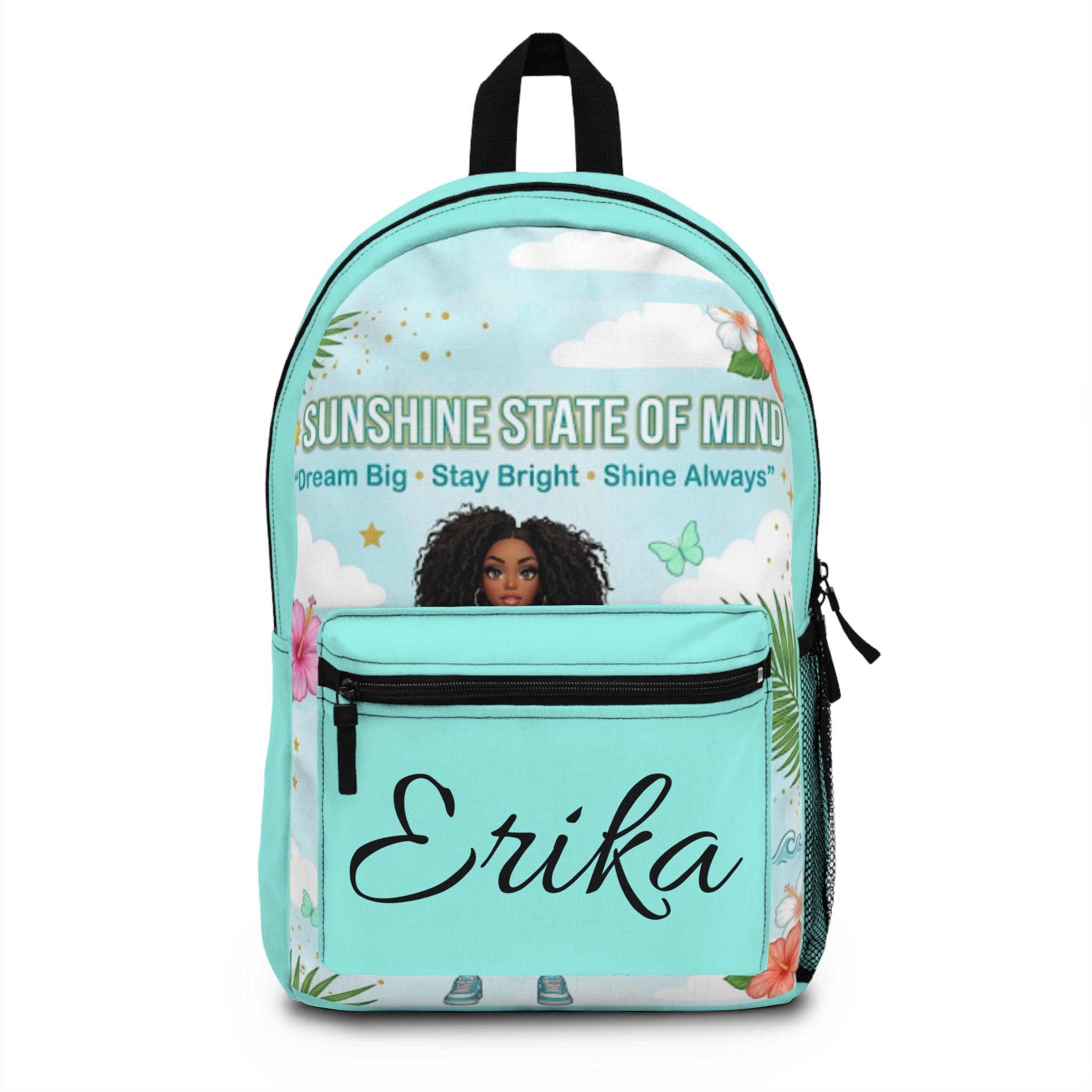 Personalized 'Sunshine State of Mind' Backpack — Custom Name School Bag