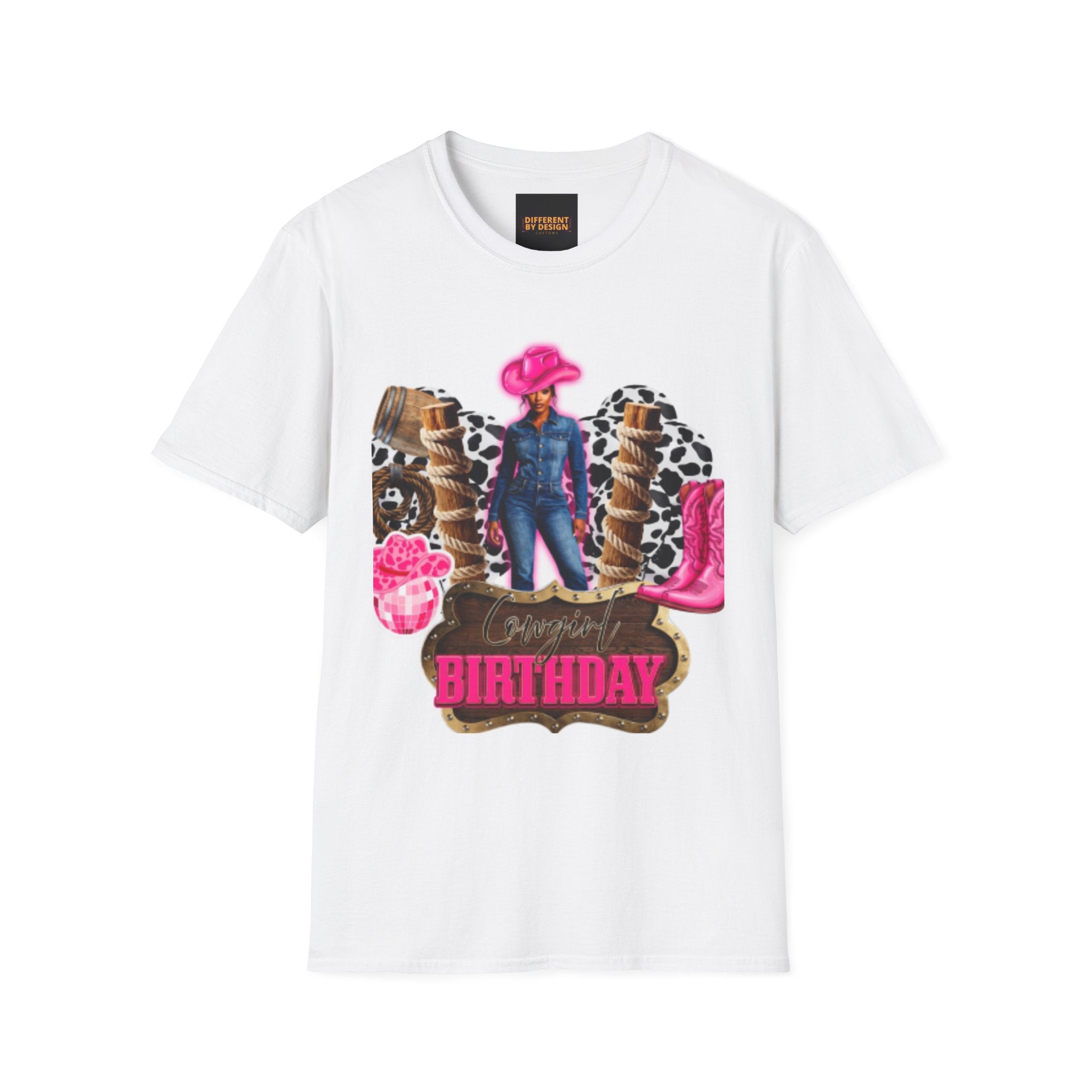 Cowgirl Birthday T-Shirt — Pink Hat Rodeo Tee