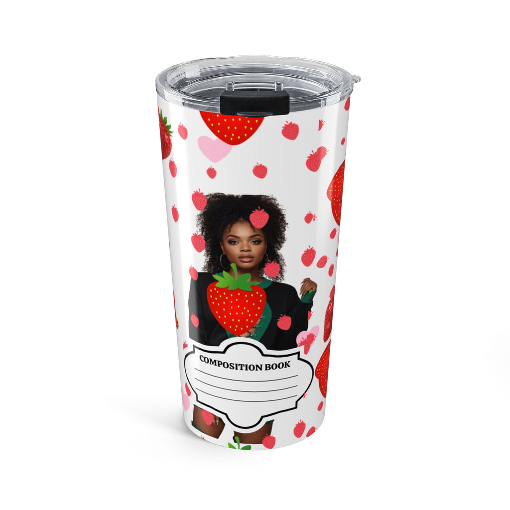 Strawberry Pattern 20oz Tumbler — Cute Fruit Travel Cup