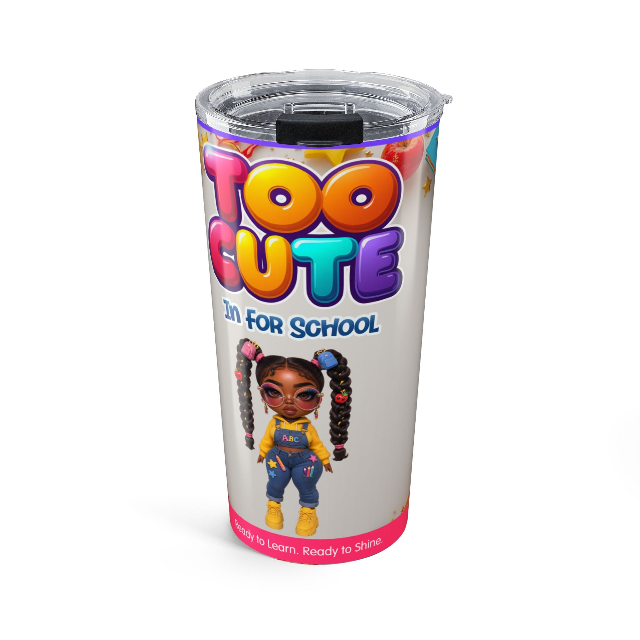 20oz 'Too Cute for School' Kids Tumbler - Insulated Stainless Steel Travel Cup