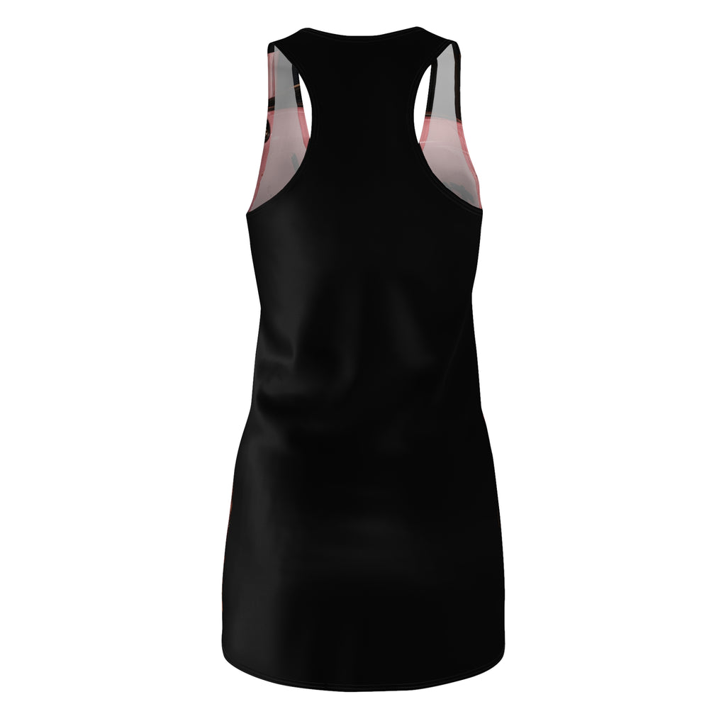 Racerback Dress - "Too Busy Building My Empire" Black Woman Bubblegum Graphic