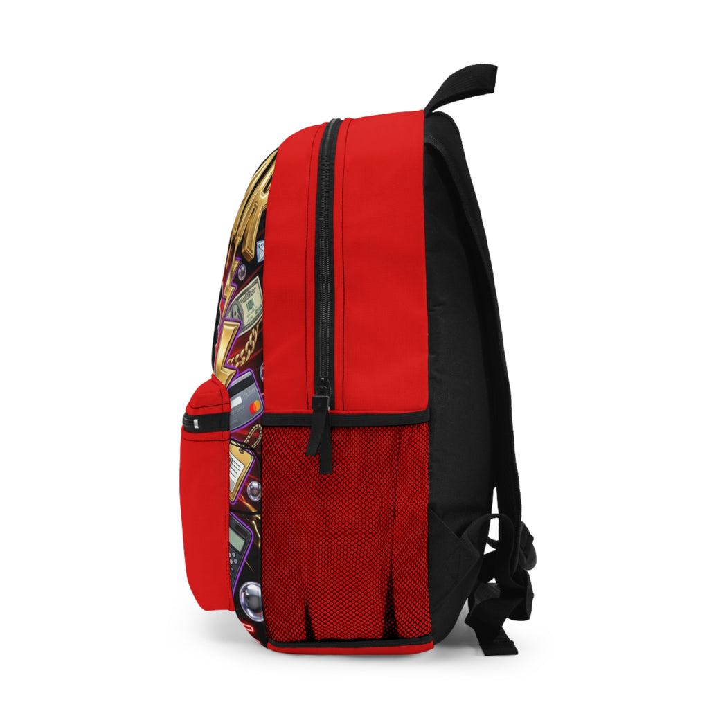 Personalized 'SCHOLAR' Red Backpack — Custom Name Kendra, Motivational Student Bookbag