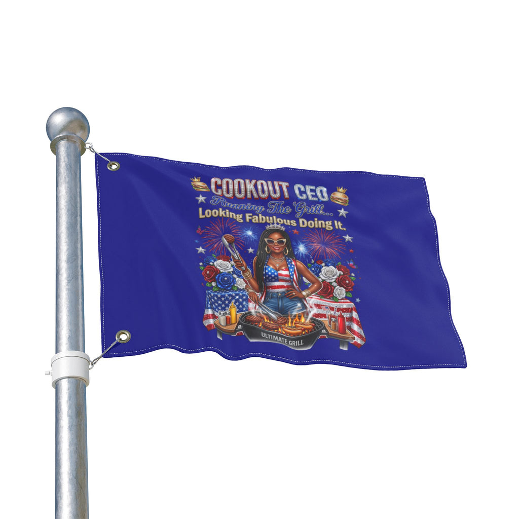 Cookout CEO Flag – “Looking Fabulous Doing It” Double-Sided Patriotic BBQ Decor