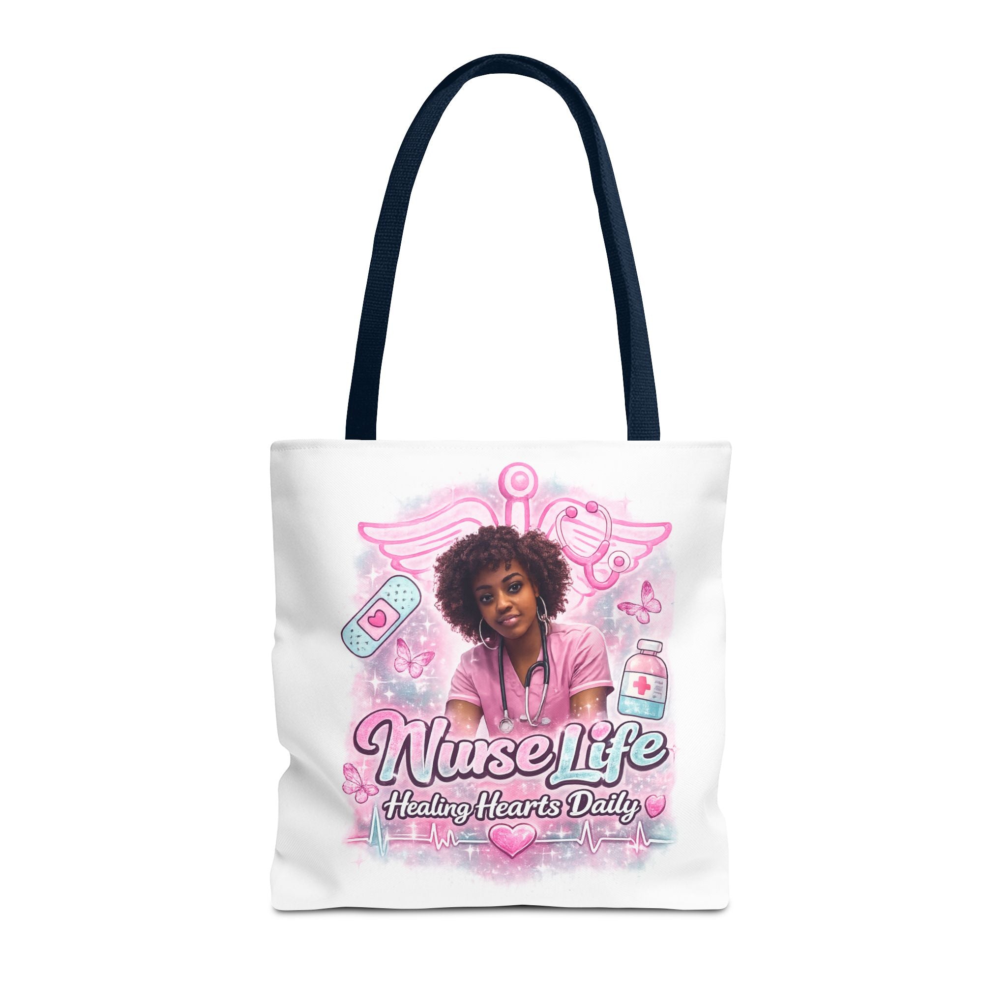 Nurse Life Tote Bag — 'Nurse Life: Healing Hearts Daily' Pink Medical AOP Tote