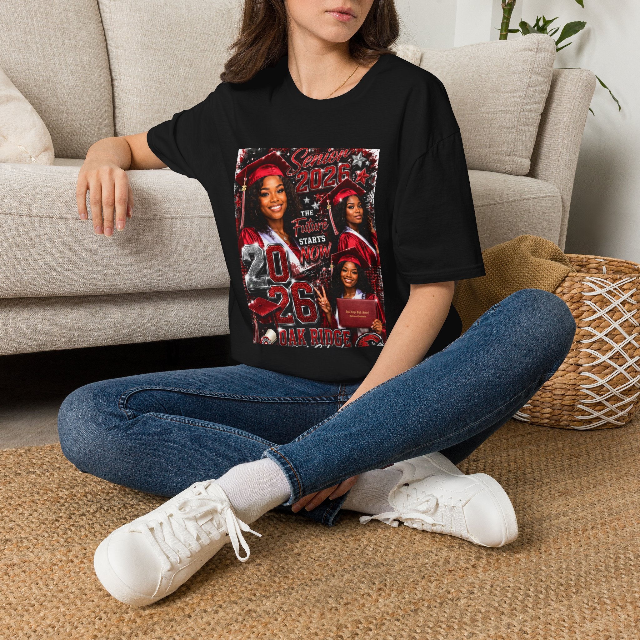 Senior 2026 Graduation T-Shirt — "The Future Starts Now" Cap & Gown Design