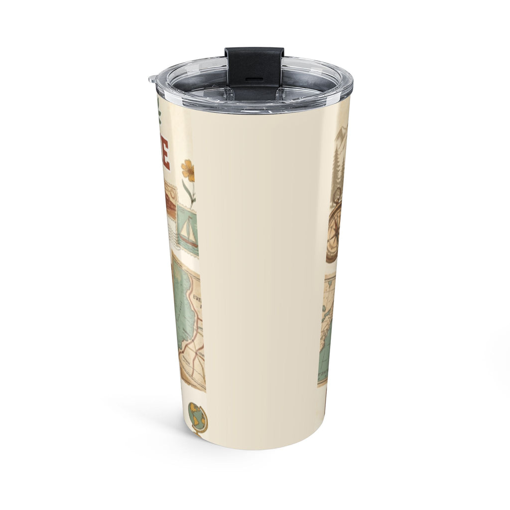 Adventure Starts With Me 20oz Travel Tumbler — Cute Afro Girl Design