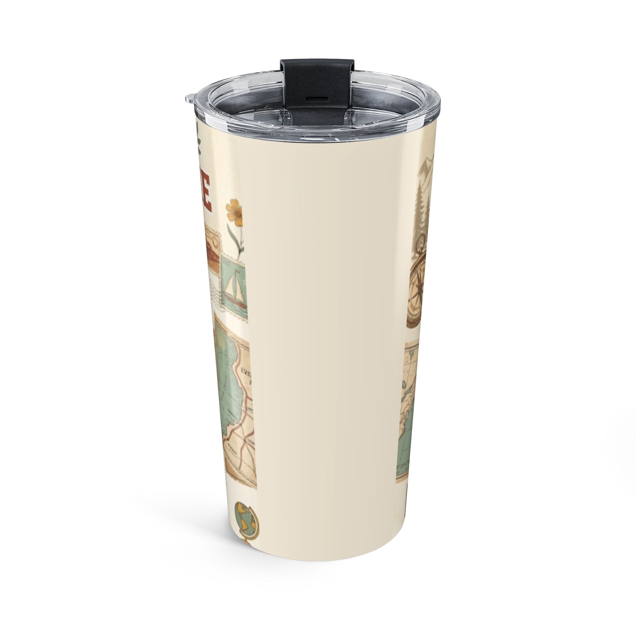 Adventure Starts With Me 20oz Travel Tumbler — Cute Afro Girl Design