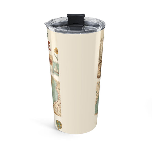 Adventure Starts With Me 20oz Travel Tumbler — Cute Afro Girl Design