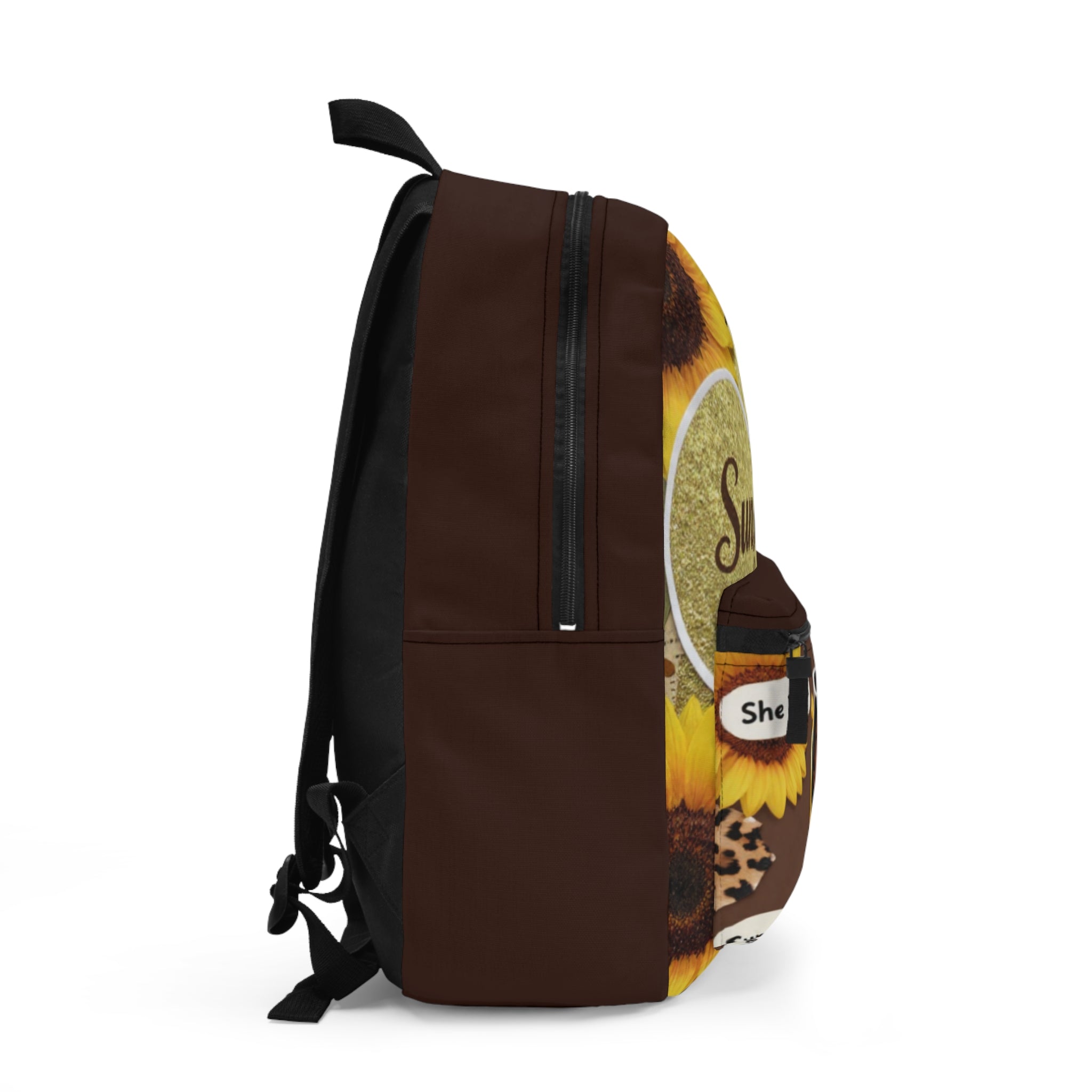 Sunshine Girl Floral Backpack — Kids Sunflower Leopard Print School Bag