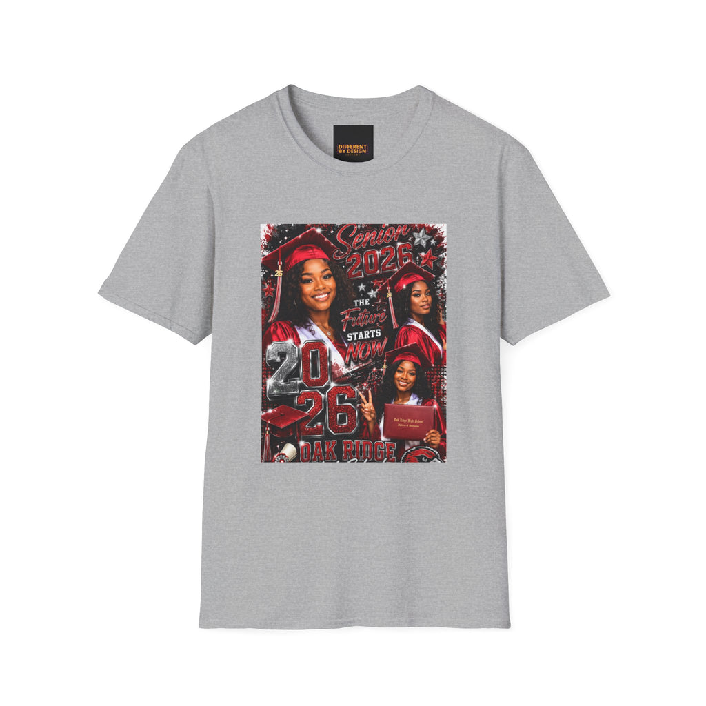 Senior 2026 Graduation T-Shirt — "The Future Starts Now" Cap & Gown Design