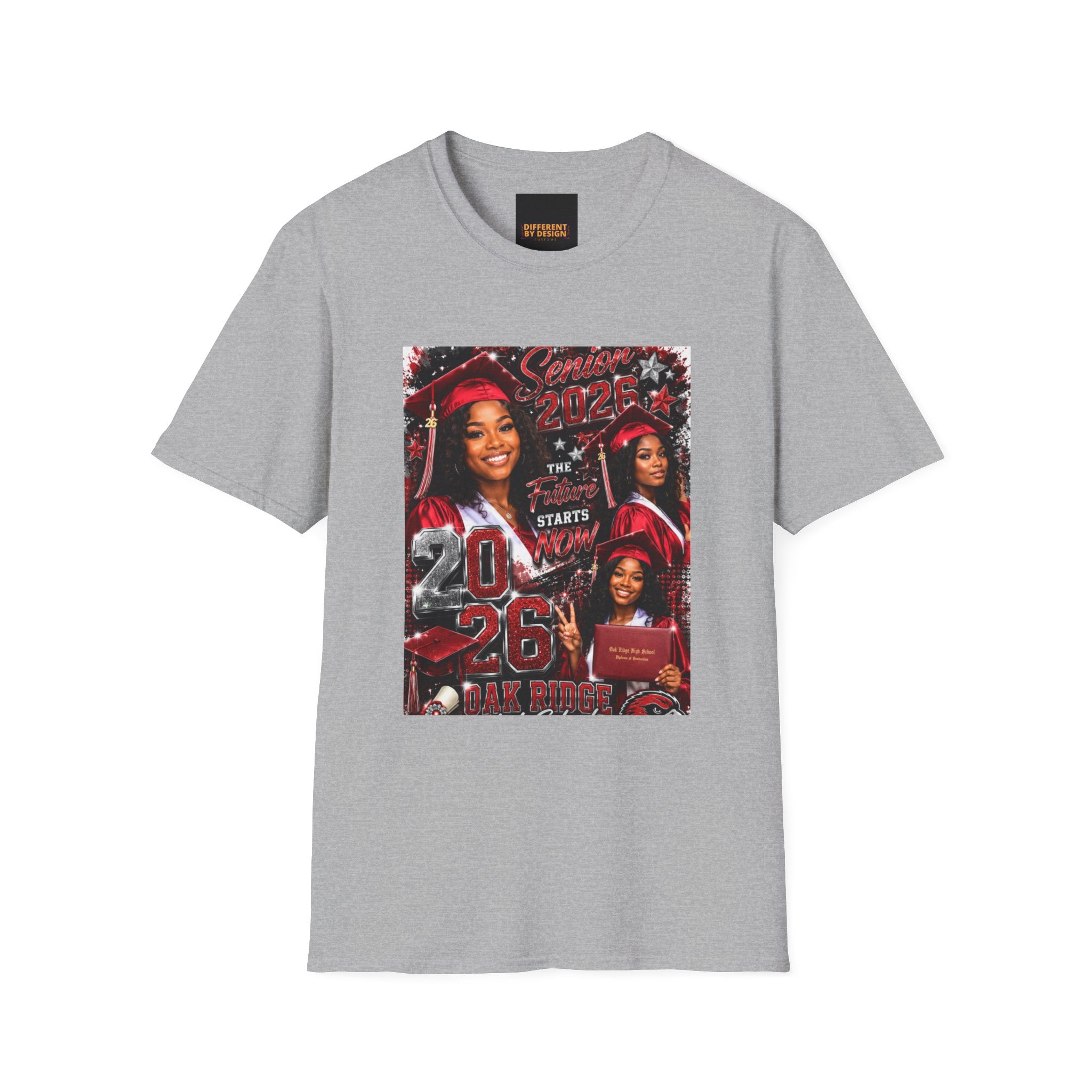 Senior 2026 Graduation T-Shirt — "The Future Starts Now" Cap & Gown Design