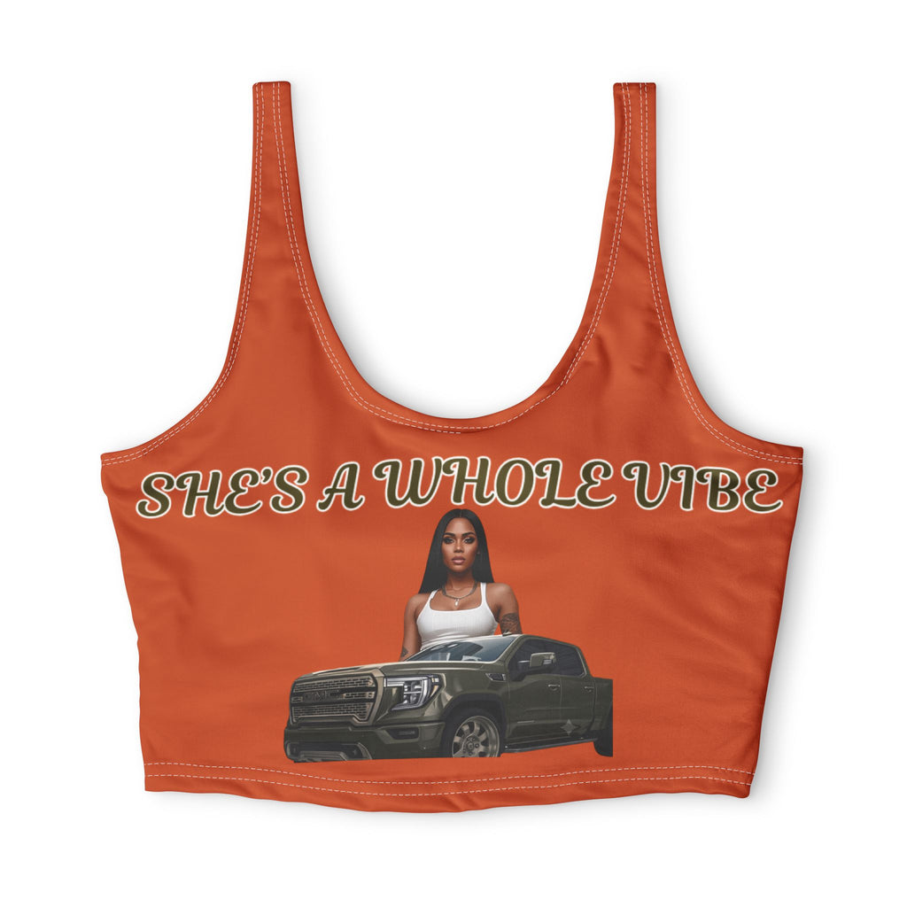 She’s A Whole Vibe Sports Bra — Bold Graphic Athletic Crop Top