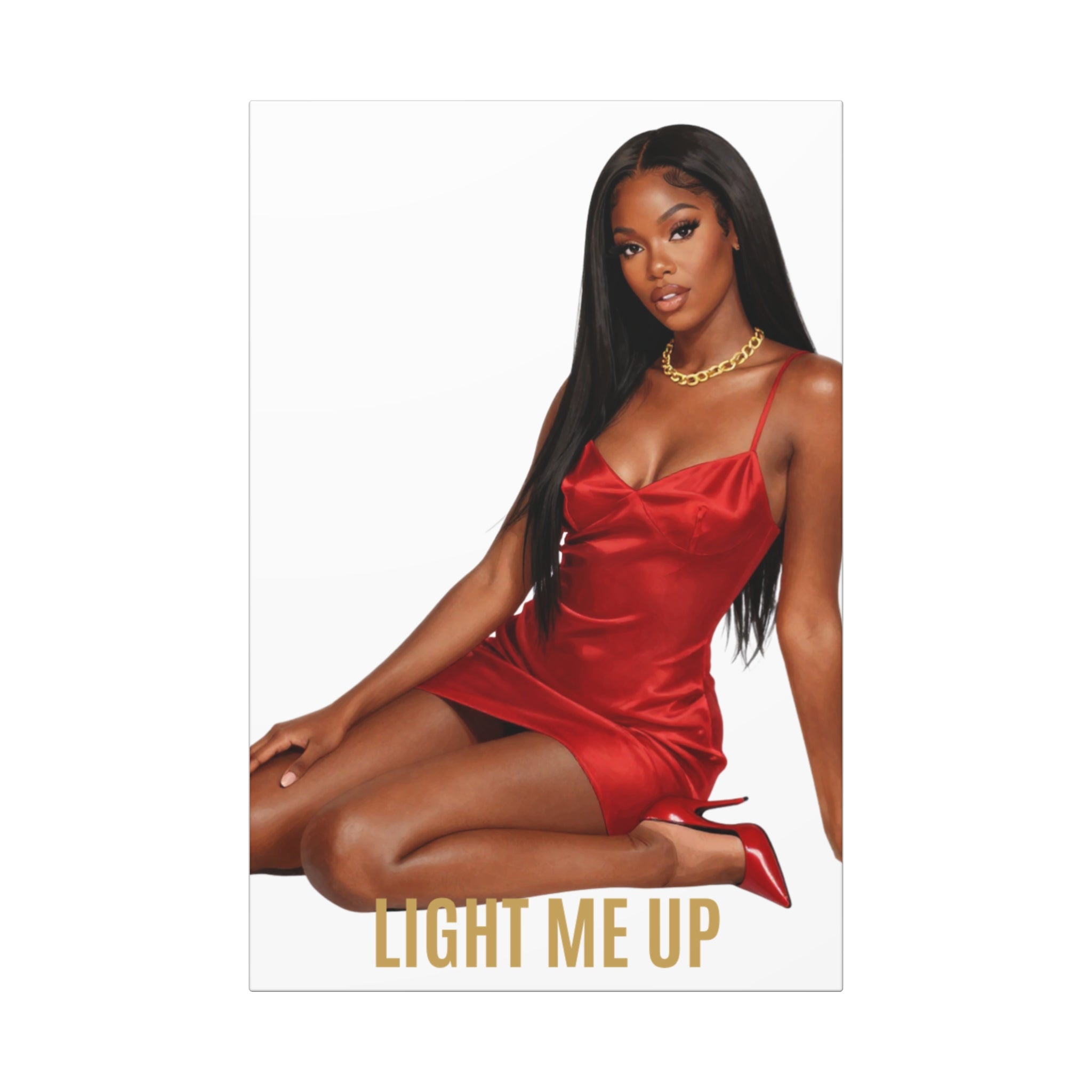 Canvas Art Wrap — "Light Me Up" Glam Portrait Wall Art