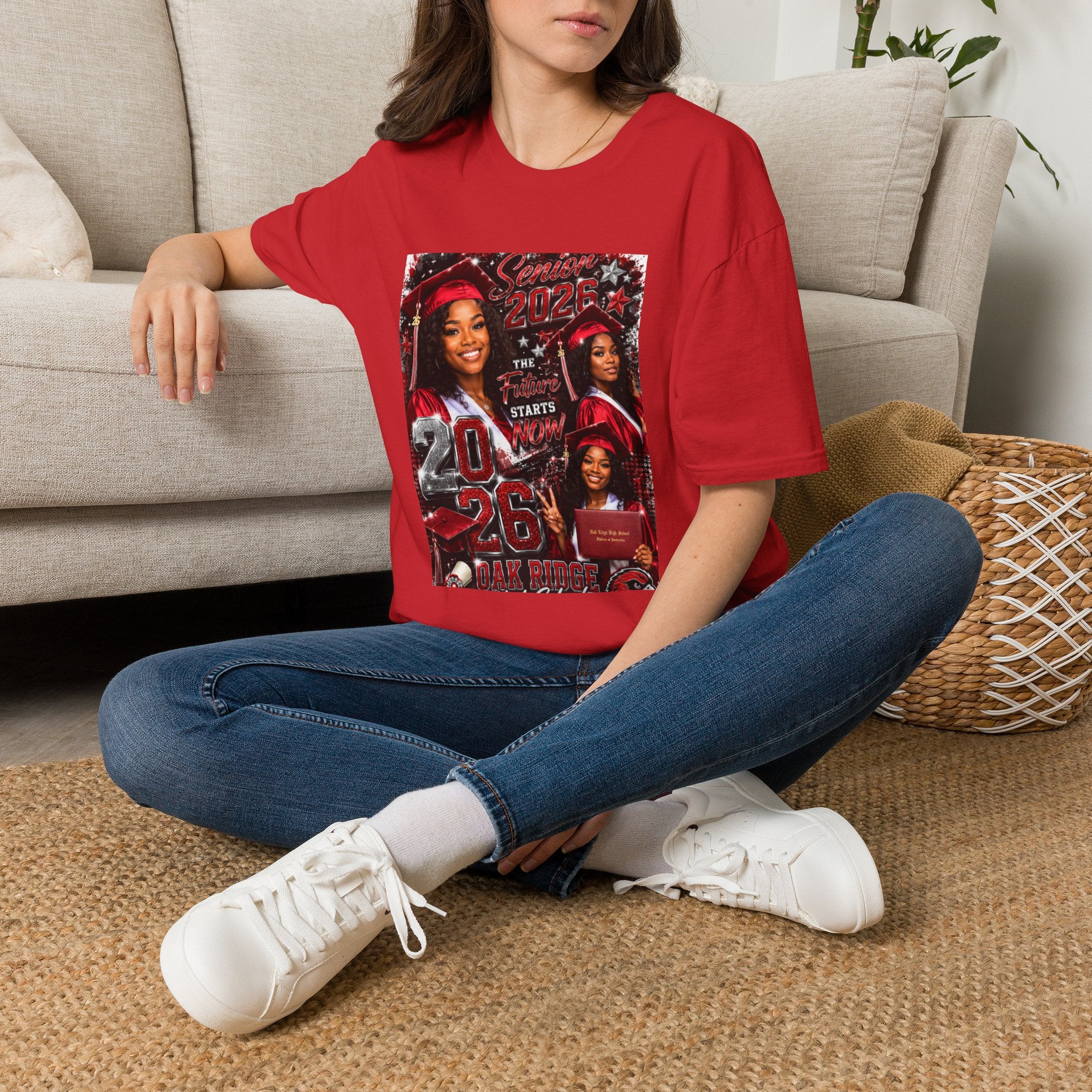 Senior 2026 Graduation T-Shirt — "The Future Starts Now" Cap & Gown Design
