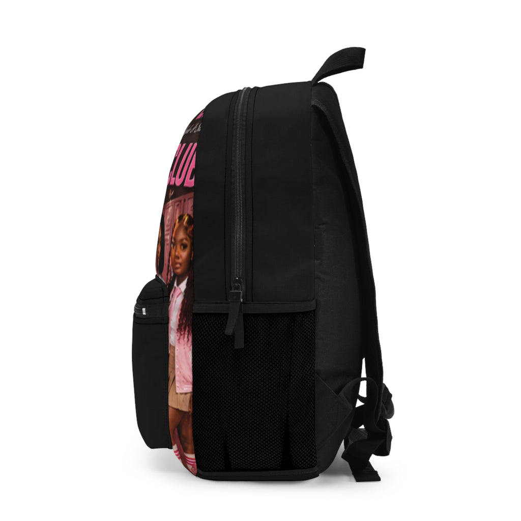 Preppy Girls Club Pink Backpack – Trendy School Bag with Retro Girl Squad Design