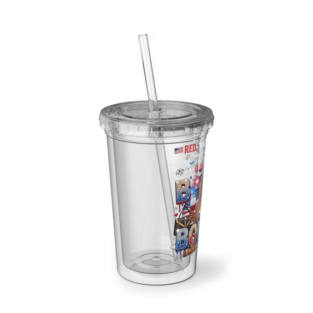 Boujee Summer Vibes Acrylic Cup – Insulated Straw Tumbler with 'Boujee' Graphic