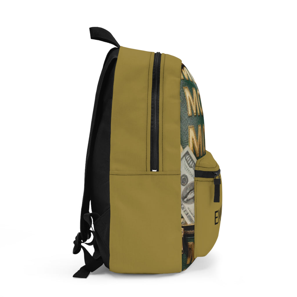 Money Print Personalized Backpack — 'MONEY' Design with Custom Name (Emmanuel)