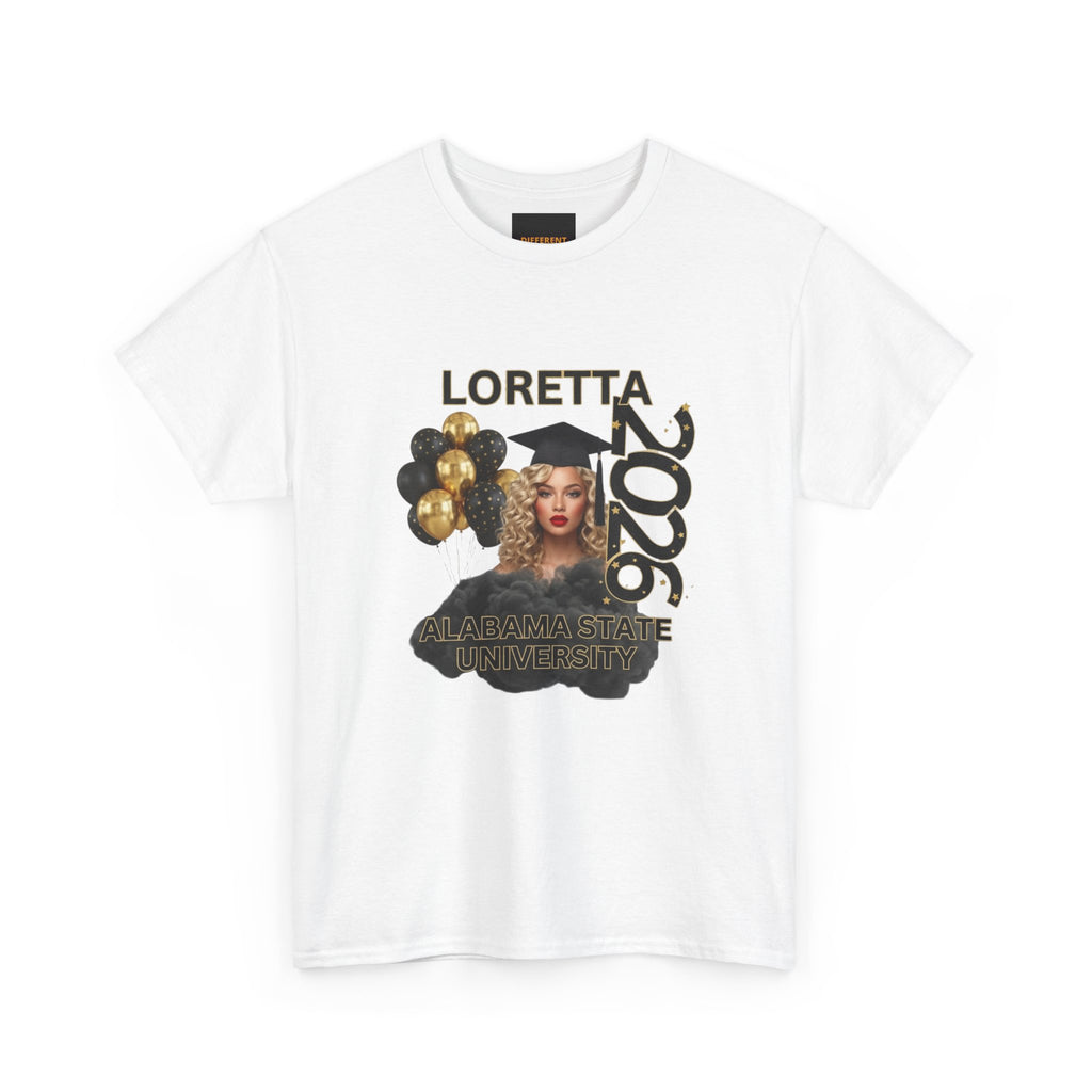 Graduation 2026 Personalized Tee — "Loretta 2026" Celebration Shirt
