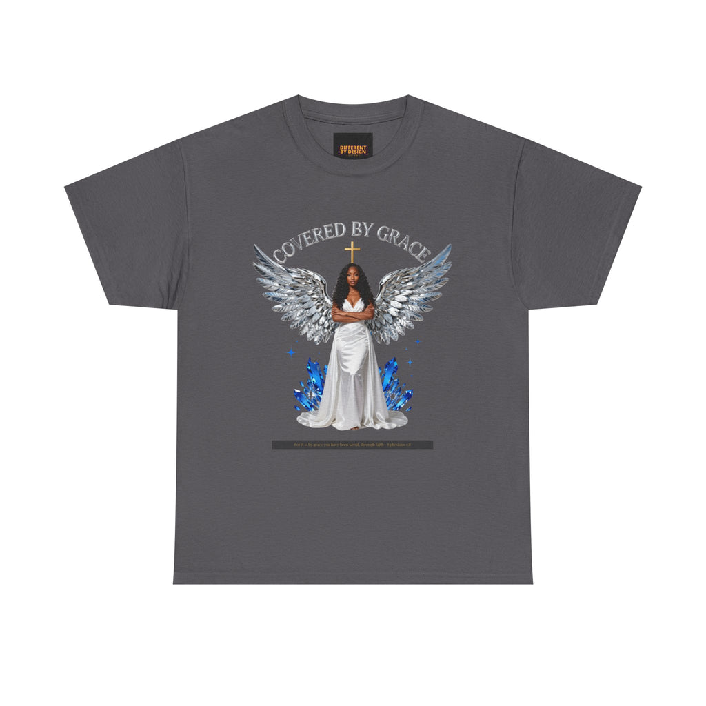 Covered by Grace Angel Tee — Christian Inspirational Women’s T-Shirt