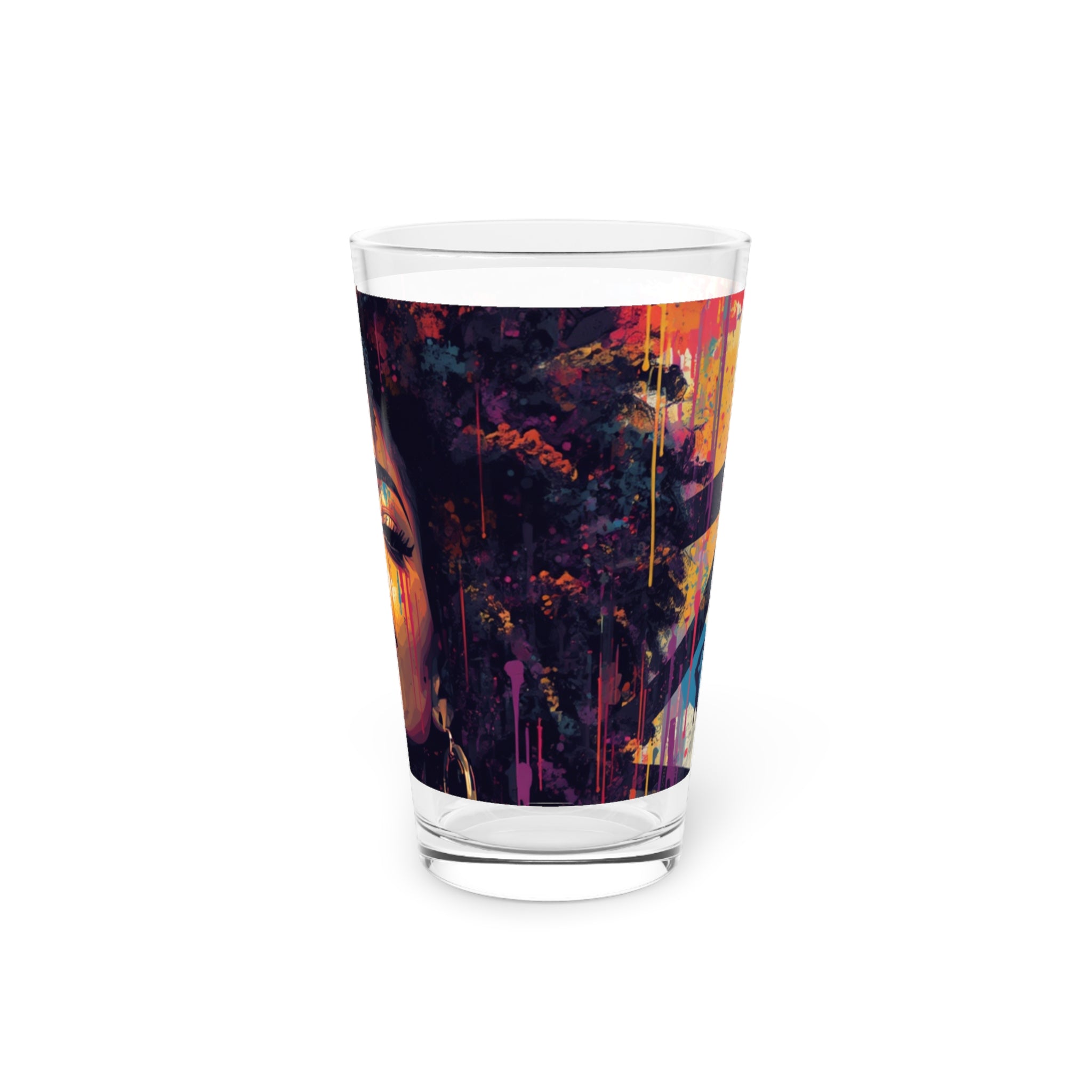 Pint Glass - Colorful Afrocentric Portrait Art 16oz Pint Glass