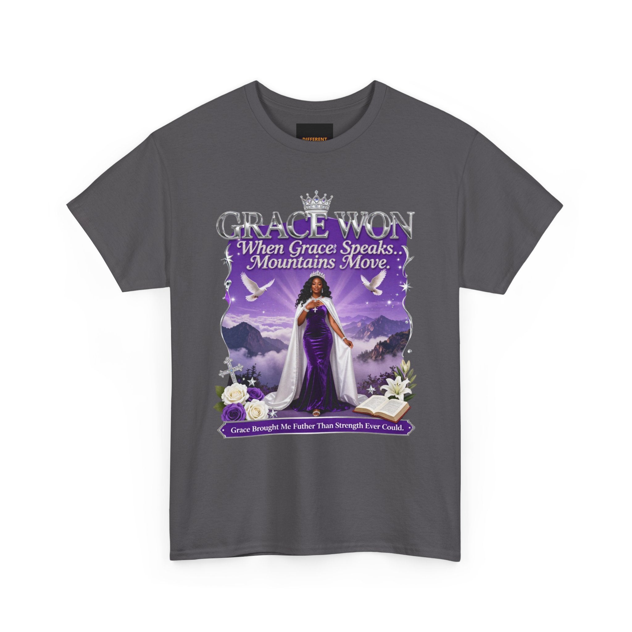 Grace Won 'When Grace Speaks, Mountains Move' Christian T-Shirt — Inspirational Faith Graphic Tee