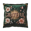 Grateful Floral Outdoor Pillow — Garden Butterflies Decorative Accent