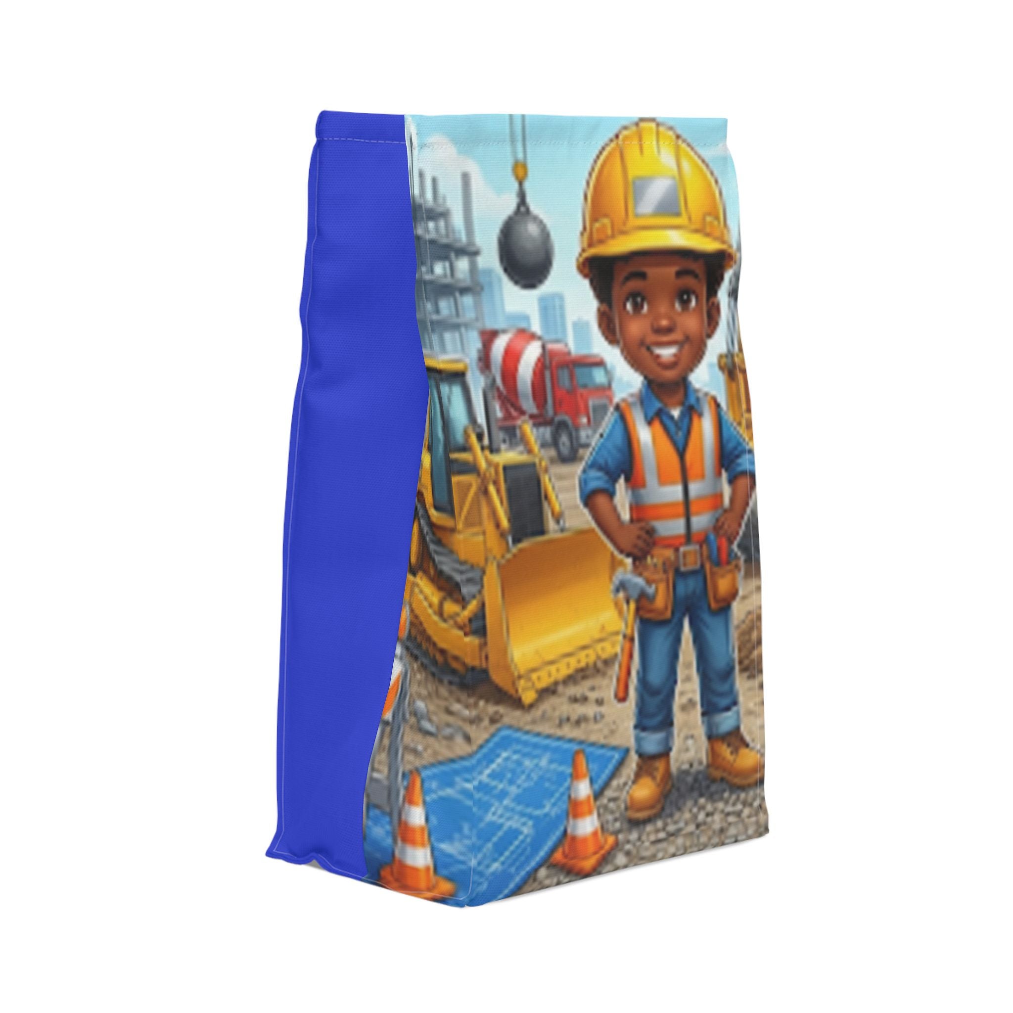 Kids Construction Lunch Bag – Cute Little Builder Insulated Polyester Tote