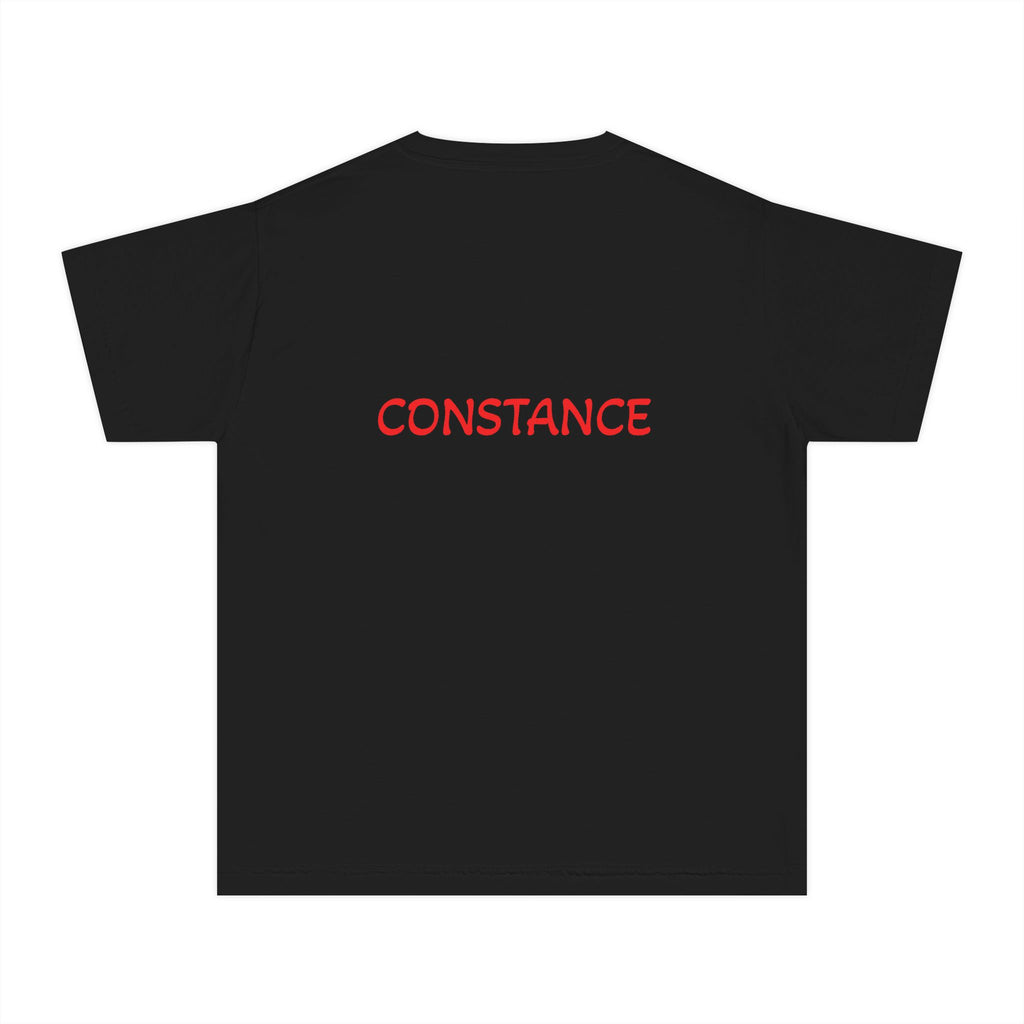 Youth Tee — "It's a Crazy Birthday" Graphic Shirt with Red Lips & Name Backing (Constance)