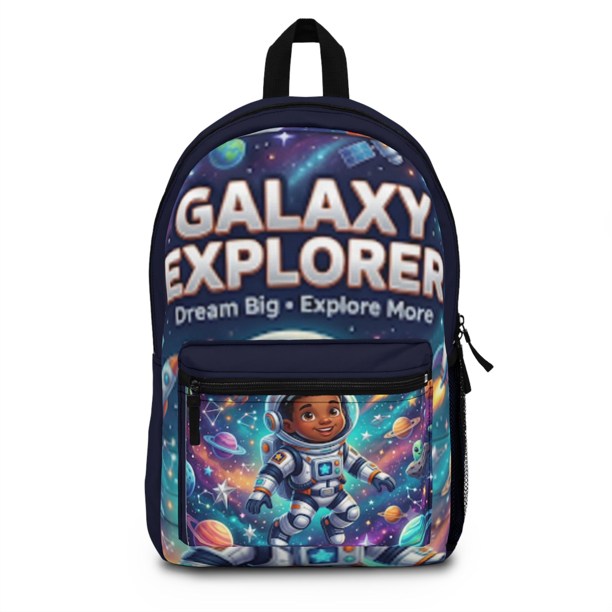 Galaxy Explorer Kids Backpack — “Dream Big • Explore More” Space School Bag