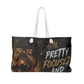 Pretty Focused and Fearless Weekender Bag — Black Gold Afro Chic Travel Tote