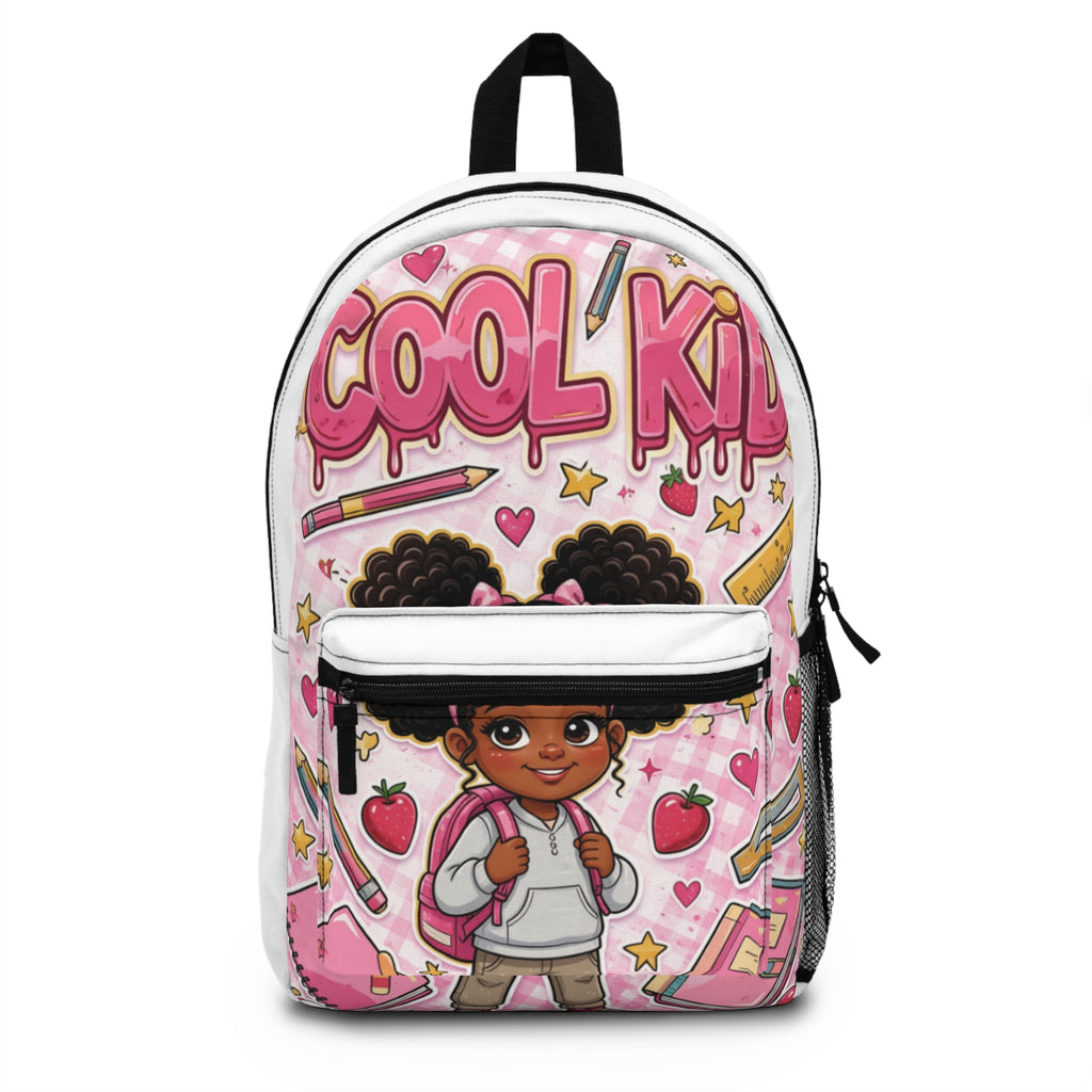 Cool Kid Girls' Backpack — Cute Pink School Bag with 'Cool Kid' Design