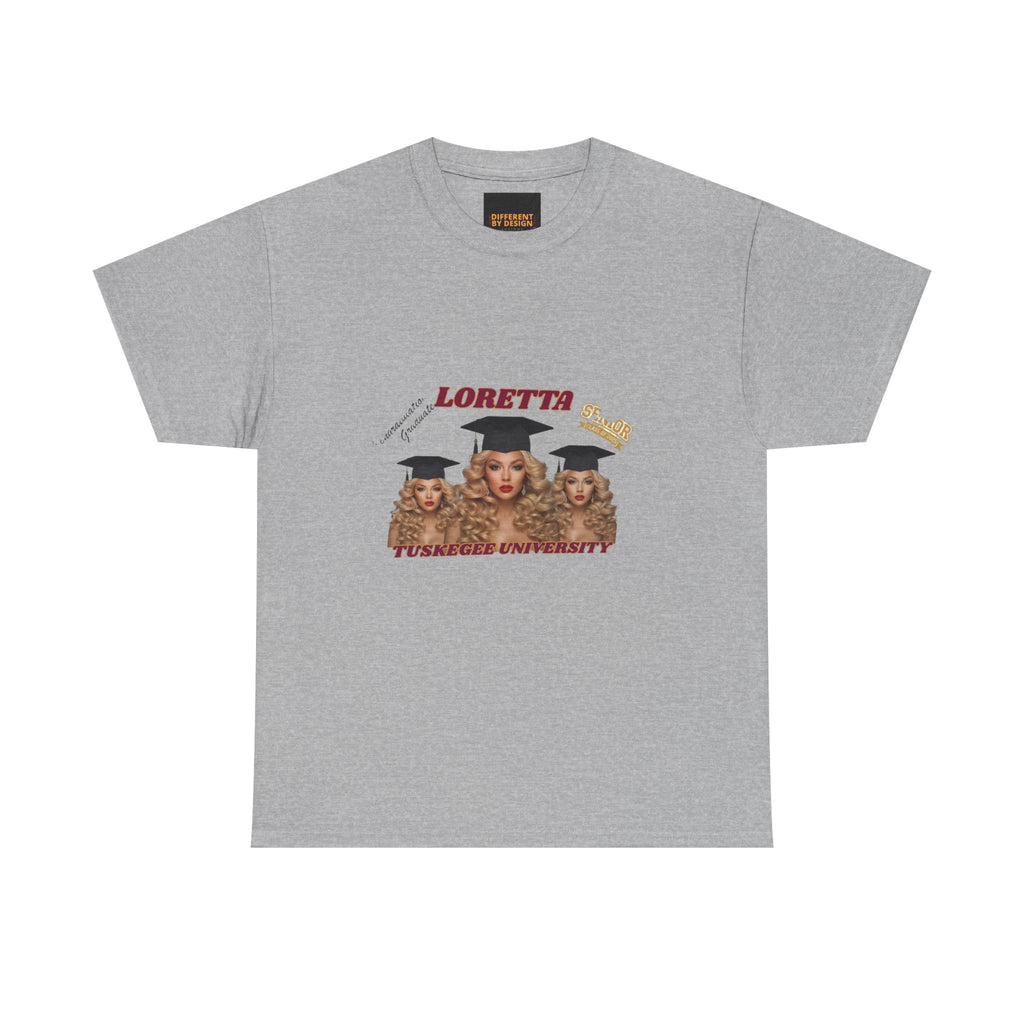 Graduation Portrait Tee — 'Loretta' Trio Graduation Caps Graphic T-Shirt