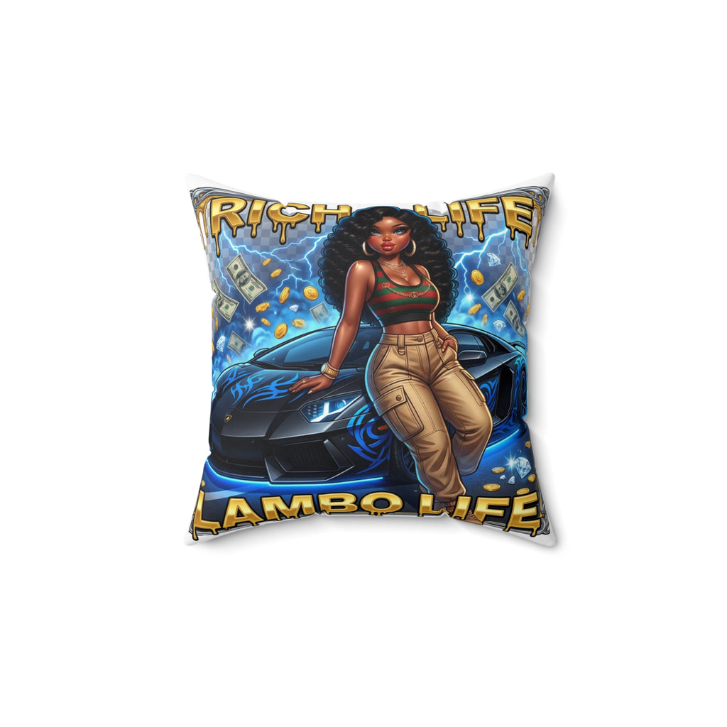 Lambo Life Square Pillow — Luxury Sports Car Graphic Throw Pillow
