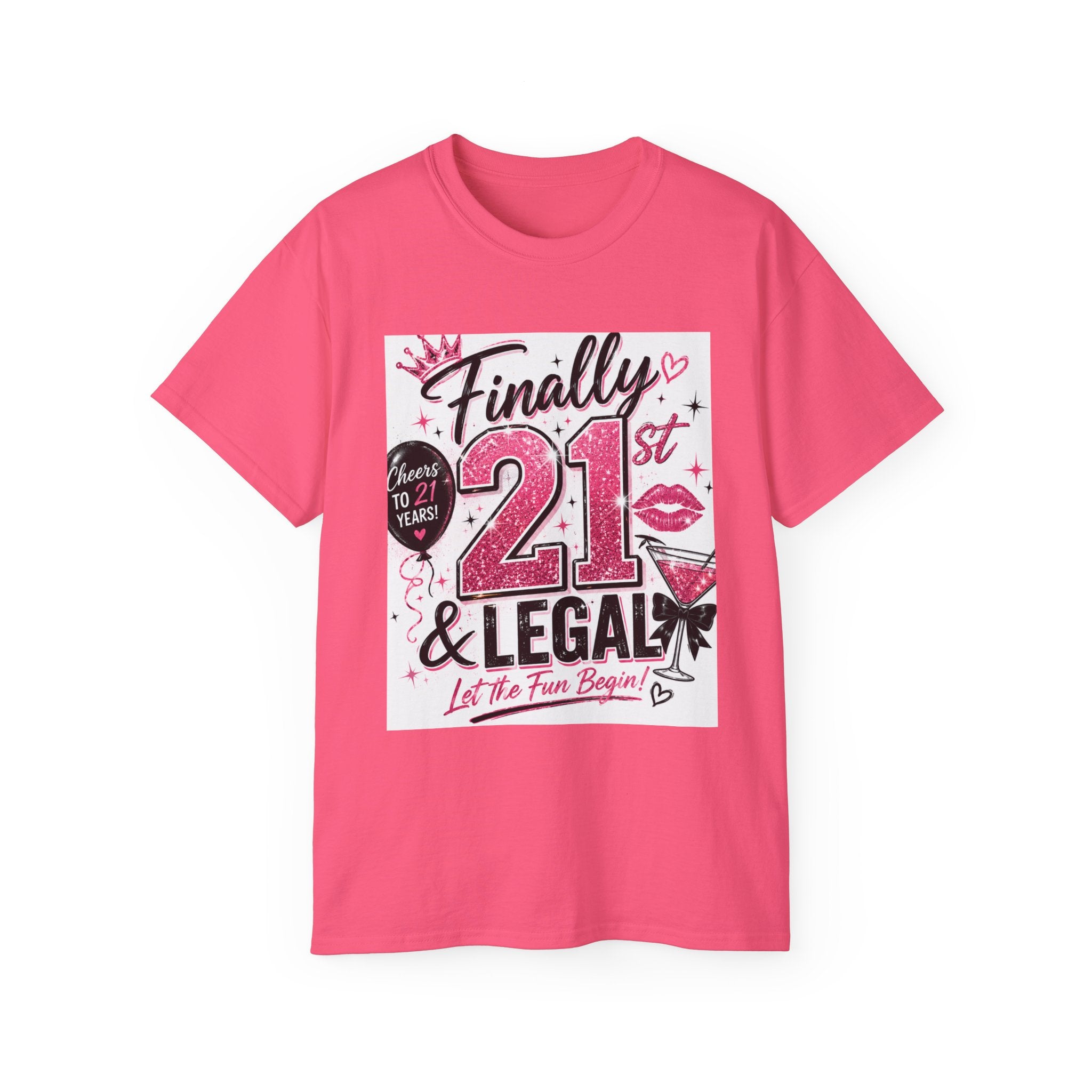 21st Birthday Tee — "Finally 21 & Legal" Celebration Shirt