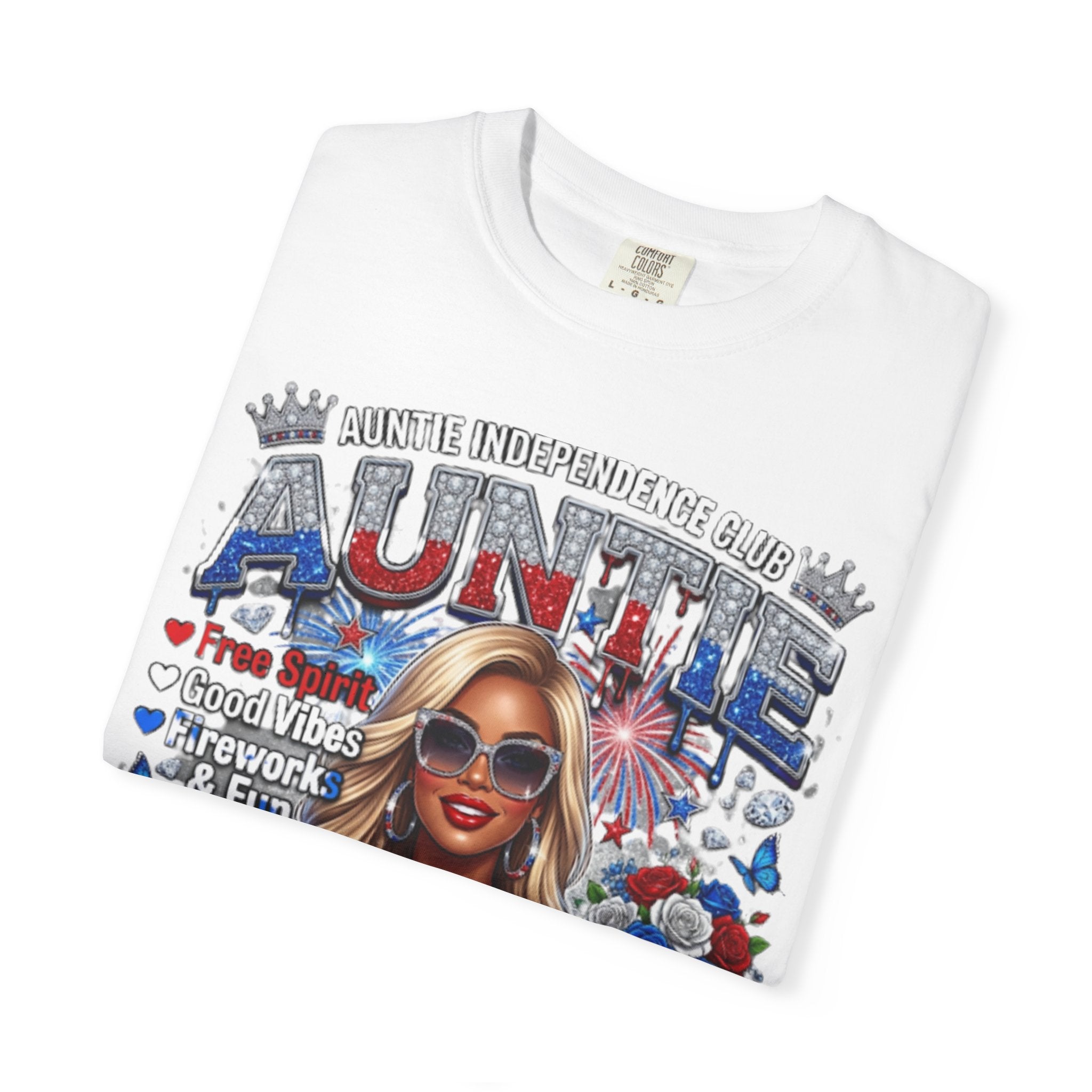 Auntie Independence Patriotic T-Shirt — "Too Fabulous to Follow the Crowd" 4th of July Tee