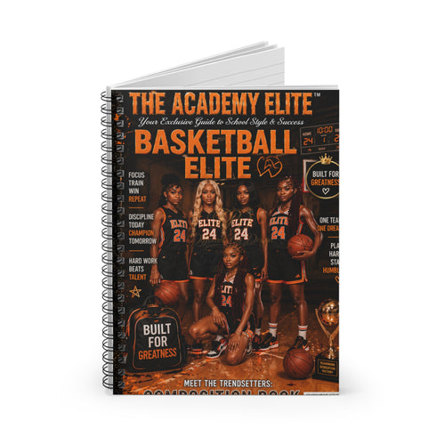 Basketball Elite Spiral Notebook — 'Built for Greatness' Team Journal
