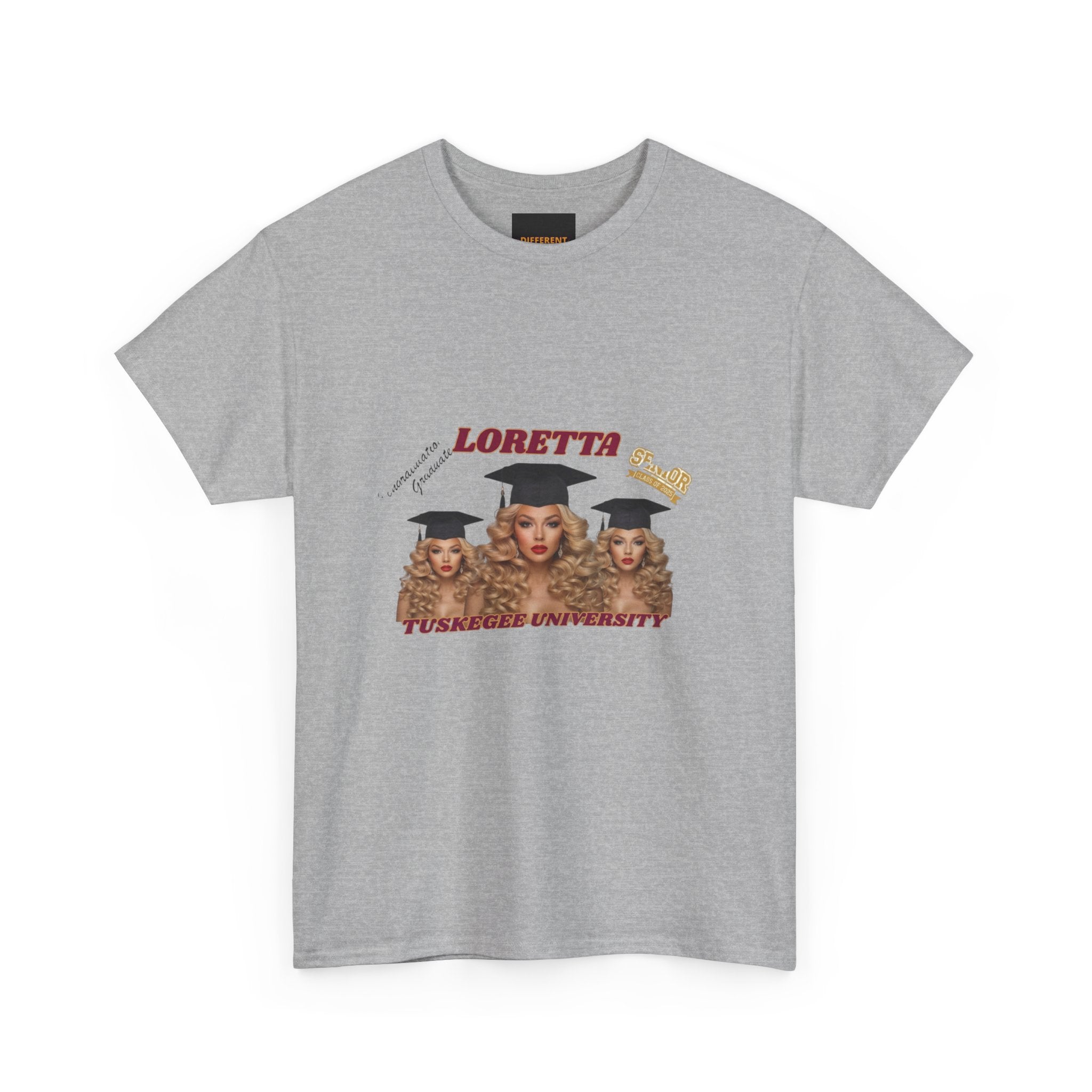 Graduation Portrait Tee — 'Loretta' Trio Graduation Caps Graphic T-Shirt