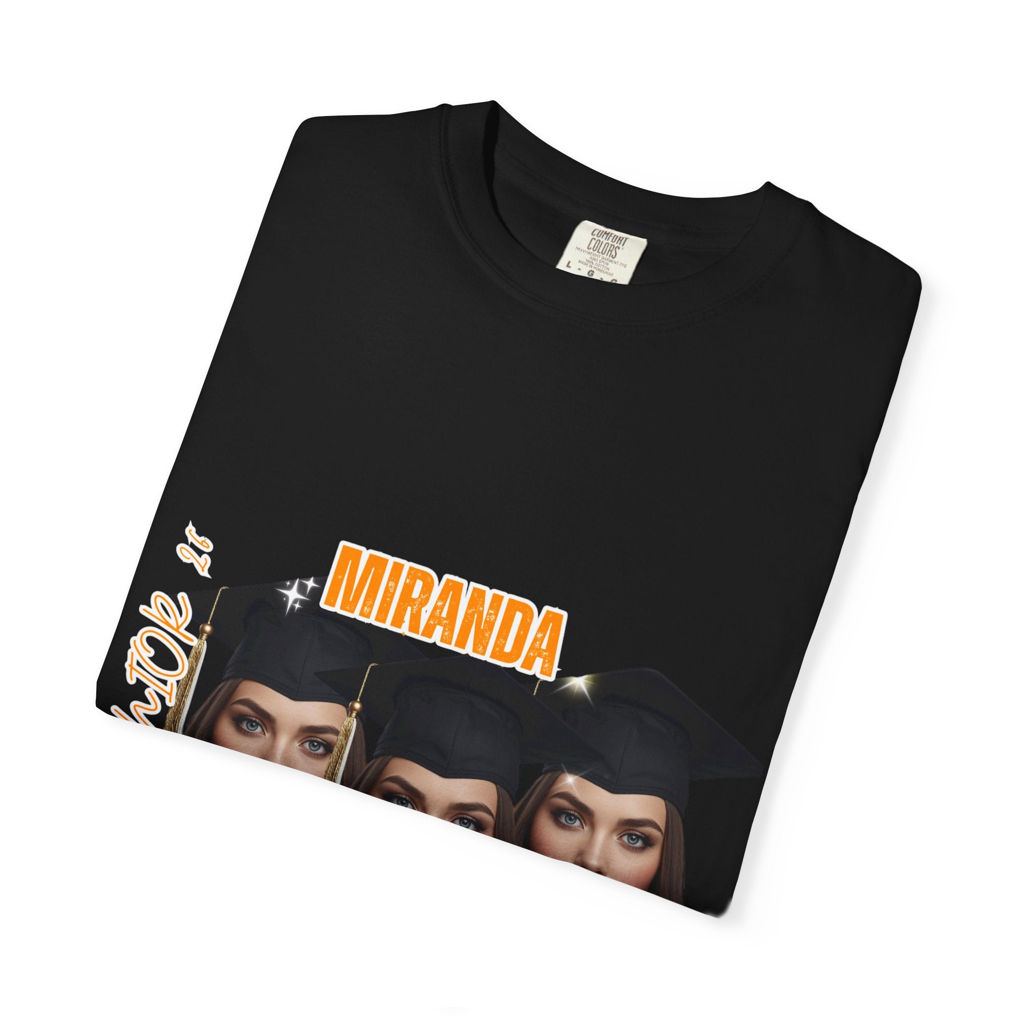 Graduation Photo Collage T-Shirt — Personalized Miranda GA Tech Grad Cap Tee