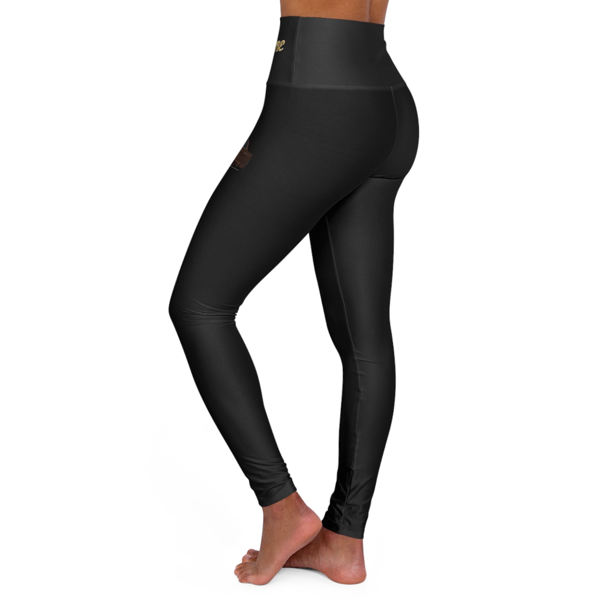 High-Waist Yoga Leggings with Vintage Car Graphic