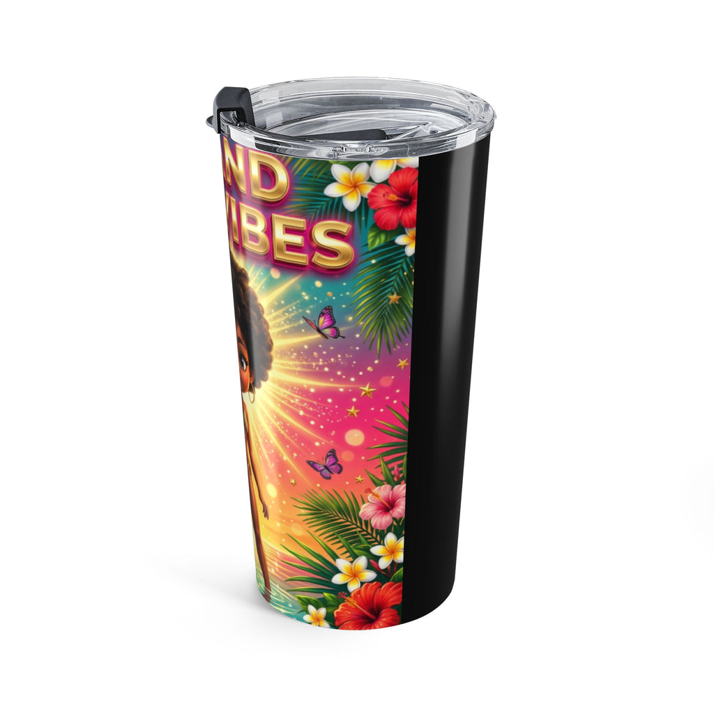 Island Girl Vibes 20oz Tumbler – Tropical Beach Cute Afro Cartoon