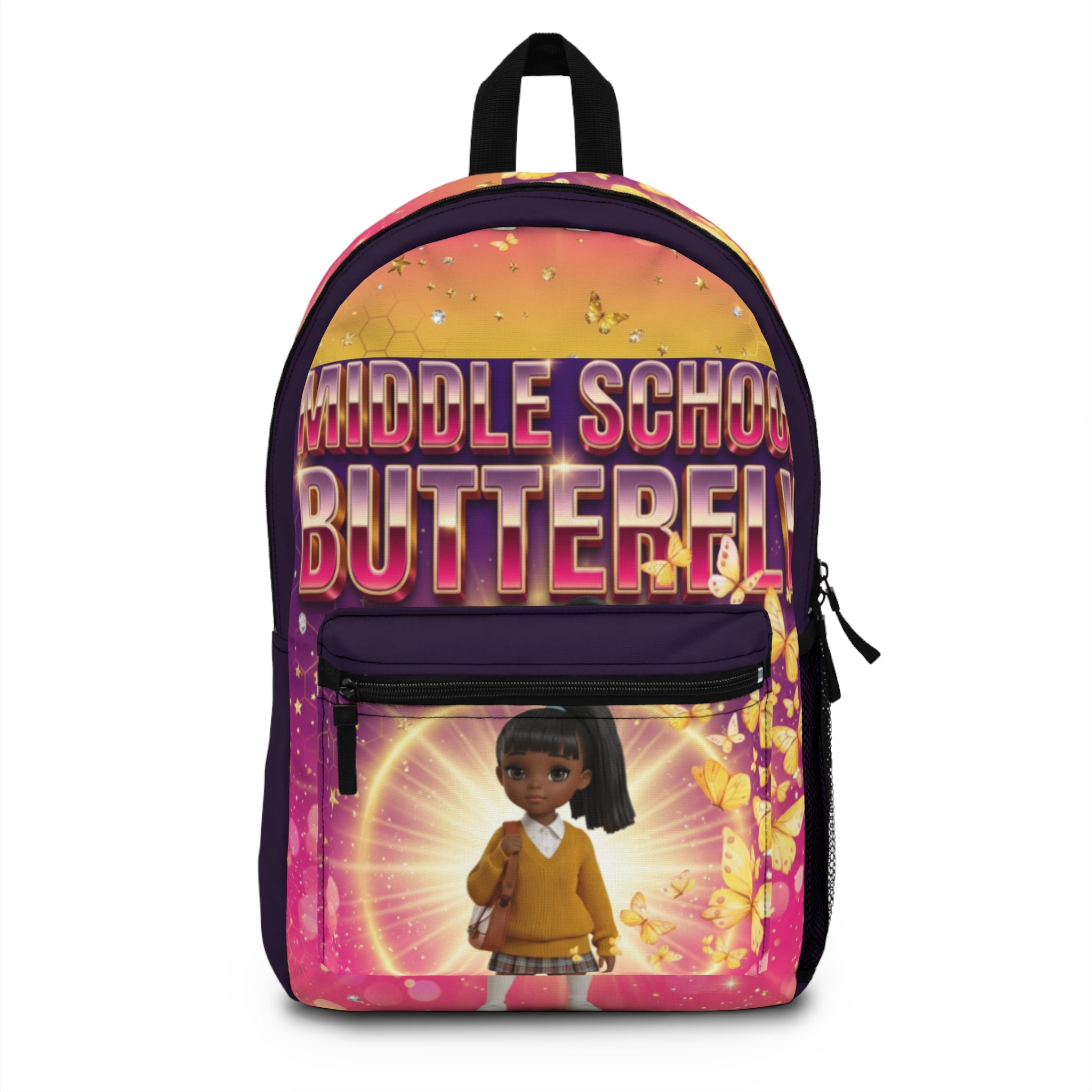 Middle School Butterfly Backpack — Cute Back-to-School Kids Bag