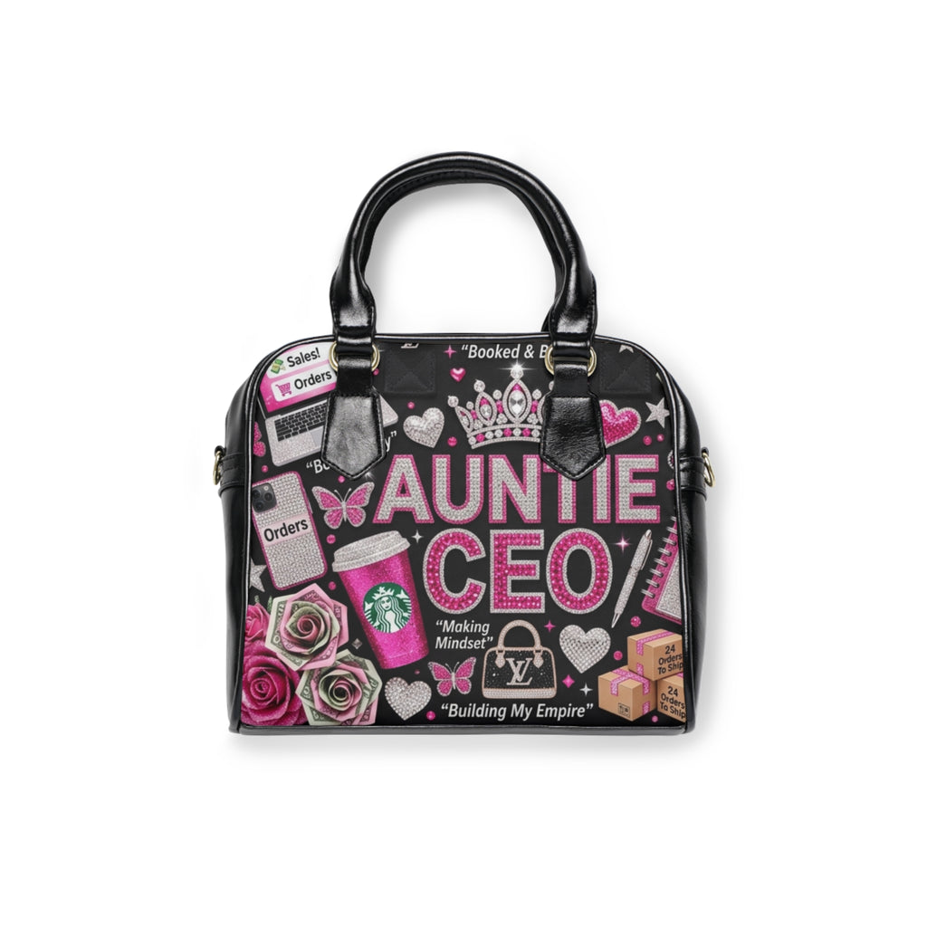 Auntie CEO Shoulder Handbag — Pink Empowerment Tote for Entrepreneurial Aunts