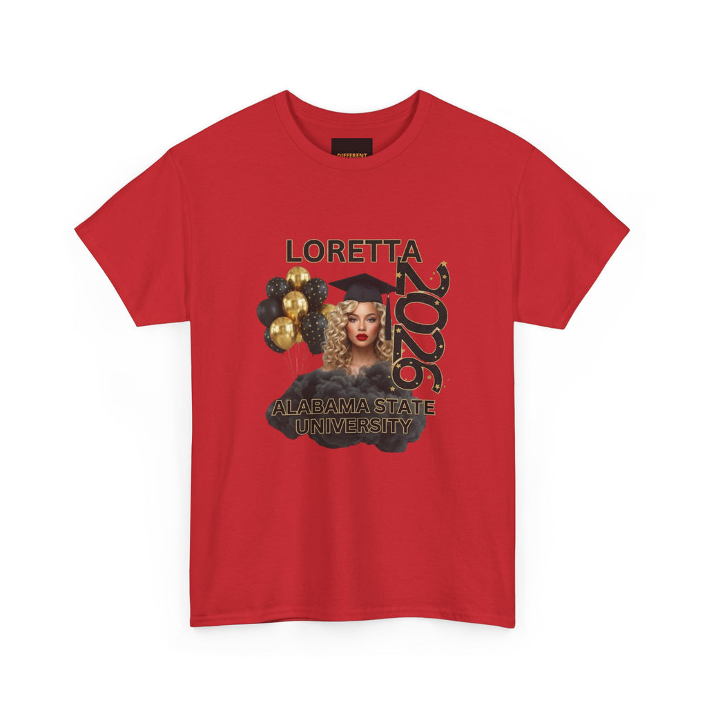 Graduation 2026 Personalized Tee — "Loretta 2026" Celebration Shirt